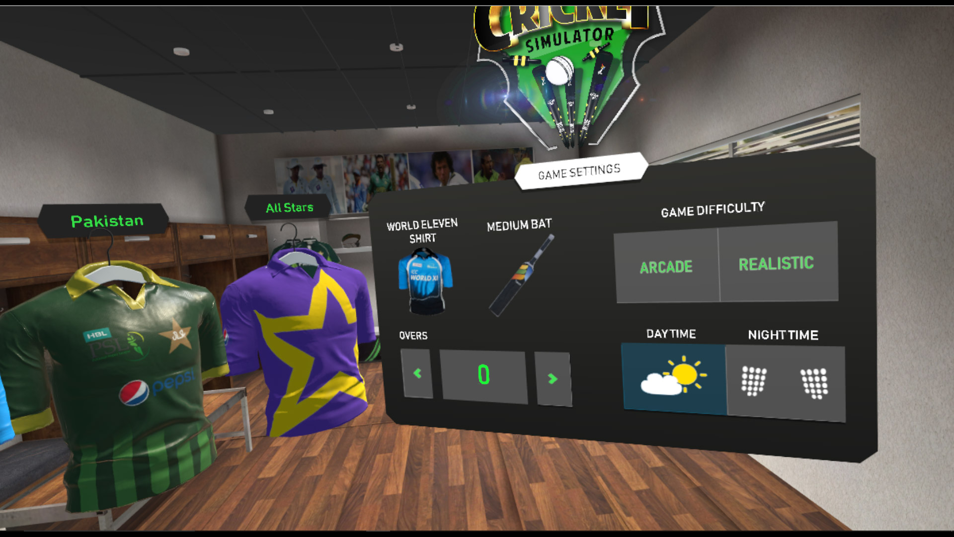 Simulate a batsman's training session in VR net practice